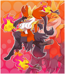 anthro areola areola_slip big_breasts border breasts broom butt cleaning_tool convenient_censorship female fire hair long_hair pink_areola sitting solo text white_border revkoen nintendo pokemon generation_9_pokemon mega_delphox mega_evolution pokemon_(species) absurd_res english_text hi_res sketch