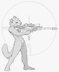 animal_genitalia anthro genitals gm6_lynx gun male ranged_weapon sheath simple_background solo weapon white_background resrabbutt felid feline humanoid mammal hi_res shaded simple_shading