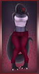 anthro big_breasts bottomwear breasts clothed clothing female non-mammal_breasts pants pose solo topwear lovemummification alix_grainne dinosaur prehistoric_species reptile scalie theropod tyrannosaurid tyrannosauroid tyrannosaurus tyrannosaurus_rex absurd_res hi_res pinup