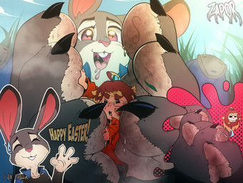 anthro close-up crush dirty dirty_feet duo feet female female/female foot_fetish foot_focus foot_play humor low-angle_view macro paws size_difference soles squish steam steamy_feet toes zapor666 disney zootopia judy_hopps human lagomorph mammal 4:3 hi_res