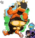 anthro balls big_butt black_body black_bottomwear black_clothing black_fingerless_gloves black_fur black_gloves black_handwear black_hoodie black_jacket black_pants black_topwear blue_body blush blush_lines bottomwear brown_body brown_eyes brown_fur butt clothing eye_scar eyewear facial_scar female fingerless_gloves footwear fur genitals glasses gloves group half-closed_eyes handwear hood hoodie jacket male male/female male/male male_focus multicolored_body multicolored_clothing multicolored_footwear multicolored_fur multicolored_shoes multicolored_topwear narrowed_eyes orange_clothing orange_footwear orange_jacket orange_shoes orange_topwear outside pants purple_ears purple_hood rear_view scar shoes smile surprise surprised_expression teeth text thick_thighs three-quarter_view tongue topwear torn_bottomwear torn_clothing torn_pants two_tone_clothing two_tone_footwear two_tone_hoodie two_tone_jacket two_tone_shoes two_tone_topwear walking white_body white_clothing white_footwear white_fur white_hoodie white_shoes white_topwear yellow_body karikhuri animan_studios axel_in_harlem epic_games fortnite i_put_the_new_forgis_on_the_jeep meow_skulls raven_team_leader sunspot_(fortnite) bear calico_cat domestic_cat elemental_creature elemental_humanoid felid feline felis humanoid mammal 2025 artist_name digital_media_(artwork) meme