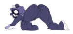all_fours anthro butt female hood nude solo mus1cano epic_games fortnite raven_team_leader humanoid