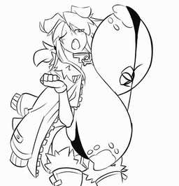 big_breasts bone bouncing_breasts bra breasts clothing collar fangs female huge_breasts hyper hyper_breasts looking_at_breasts looking_at_own_breasts looking_at_self navel nipples one_eye_closed open_mouth simple_background solo standing teeth thick_thighs underwear unusual_anatomy unusual_nipples wide_hips sepiascribe lass_(matsu-sensei) animal_humanoid canid canid_humanoid canine canine_humanoid dog_humanoid humanoid mammal mammal_humanoid animated monochrome no_sound short_playtime video