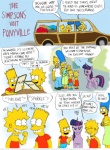 bart_simpson comic crossover cutie_mark dialogue english_text equid equine eyes_closed female feral friendship_is_magic fur group hair half-closed_eyes hasbro homer_simpson horn kinkyturtle lisa_simpson maggie_simpson mammal marge_simpson multicolored_hair my_little_pony mythological_creature mythological_equine mythology narrowed_eyes ponyville purple_body purple_fur purple_hair quadruped tail text the_simpsons twilight_sparkle_(mlp) two_tone_hair unicorn