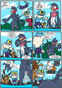 3_fingers 3_toes 4_fingers anthro assisted_exposure balls barefoot beak big_breasts big_butt blush blush_face blush_lines breasts brown_body brown_fur brown_hair butt clothed clothed/nude clothed_anthro clothed_male clothing dialogue embarrassing_nudity exhibitionism feet female fingers flaccid fur genitals group hair humiliation lake male male/female male/male nipples nude nude_anthro nude_female nude_male penis pink_nipples red_nipples skinny_dipping slim slim_anthro slim_female slim_male small_penis smile swimming_trunks swimwear text toes topless topless_anthro topless_male undressing water white_balls white_body white_fur white_penis yellow_beak birbpan nintendo pokemon amphibian avian canid canine eevee froakie frog generation_1_pokemon generation_3_pokemon generation_6_pokemon generation_8_pokemon lagomorph mammal pokemon_(species) scorbunny taillow comic english_text hi_res multiple_scenes