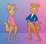 balls blush bottomless clothed clothing duo embarrassed erection female fur genitals male penis presenting pussy shy simple_background smile standing conditional_dnp mikurulucky learning_voyage nanosec_(learning_voyage) parsec_(learning_voyage) alien digital_media_(artwork) hi_res