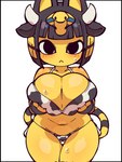 :< alternate_costume animal_ears animal_print animal_print_bikini anthro bangs big_breasts bikini black_eyes black_hair blonde_hair blunt_bangs blush bob_cut bodily_fluids breast_squeeze breasts butt cat_tail clothed clothing cow_print cow_print_bikini egyptian fake_cow_ears fake_cow_horns fake_ears fake_horns female hair holding_breast horn looking_at_viewer mouth_closed multicolored_hair pattern_bikini pattern_clothing pattern_swimwear short_hair side-tie_bikini side-tie_clothing side-tie_swimwear simple_background solo squeezing string_bikini sweat swimwear tied_bikini tied_clothing two-piece_swimsuit white_background yellow_body fukurou_ya animal_crossing nintendo ankha_(animal_crossing) domestic_cat felid feline felis mammal 3:4 hi_res