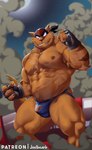 abs anthro biceps bulge claws clothing fur male mask muscular muscular_anthro muscular_male nipples pecs solo tail underwear joelbearb hanna-barbera swat_kats chance_furlong domestic_cat felid feline felis mammal absurd_res hi_res