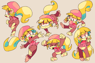 4_toes barefoot blonde_hair bottomless clothed clothing feet female fur hair hat headgear headwear long_hair ponytail soles solo tailless toes toony ajuka donkey_kong_(series) nintendo dixie_kong haplorhine mammal monkey primate 2019 3:2