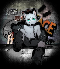 anthro belt belt_buckle bent_arm bent_legs biped black_belt black_chain black_clothing black_collar black_eyebrows black_footwear black_jewelry black_leash black_nose black_ring black_shoes black_wristband bottomwear buckle chain chain_leash chained_collar cheek_tuft claws clothed clothed_anthro clothed_male clothing collar digit_ring dipstick_ears ear_markings eyebrows facial_tuft finger_claws finger_ring fingers footwear front_view fur fur_tuft green_eyes green_sclera grey_body grey_bottomwear grey_claws grey_clothing grey_ear_tips grey_fur grey_jacket grey_legwear grey_shorts grey_topwear grey_tuft grin grinning_at_viewer half-closed_eyes head_tuft iris jacket jewelry kemono knee_pulled_up leash leashed_collar legwear light light_body light_fur looking_at_viewer male male_anthro monotone_belt monotone_body monotone_bottomwear monotone_clothing monotone_collar monotone_footwear monotone_fur monotone_jacket monotone_jewelry monotone_legwear monotone_shoes monotone_shorts monotone_topwear multicolored_ears narrowed_eyes navel off_shoulder open_belt open_clothing open_jacket open_topwear pink_inner_ear pupils shadow shoes shorts sitting slim slim_anthro slim_male slit_pupils smile smiling_at_viewer smirk smirking_at_viewer smug smug_grin solo spread_legs spreading straight_arm topwear tuft wristband kirinlabi domestic_cat felid feline felis mammal 2026 absurd_res full-length_portrait hi_res lighting portrait shaded