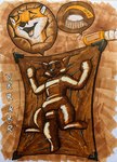 anthro bdsm bound encasement latex male null_bulge plushie solo submissive submissive_male trapped vacuum_bed sushiotter_(artist) ranfox canid canine fox mammal 2021 hi_res traditional_media_(artwork)