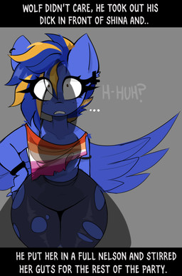anthro biped breasts female female_anthro implied_rape lesbian_pride_colors lgbt_pride orientation_play penis_shadow pride_colors shadow solo surprised text wide_hips wings ri_denueth hasbro my_little_pony mythology fan_character shina_(denueth) equid equine mammal mythological_creature mythological_equine pegasus english_text hi_res