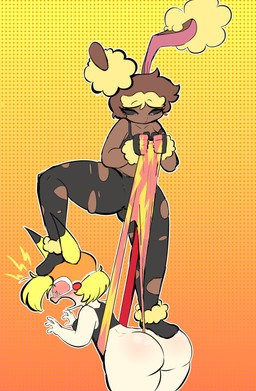 atomic_wedgie bent_over big_butt biped black_sclera blonde_hair blush bottomwear breasts brown_hair butt clothed clothing clothing_pull cosplay_pikachu_(costume) crop_top dark_body dark_skin dominant dominant_female dominant_humanoid dotted_background duo embarrassed exposed_butt eyelashes female female/female glistening glistening_butt gloves hair handwear humanoidized humiliation leggings legwear light_body light_skin lucha_libre_mask mask open_mouth orange_background panties panty_pull pattern_background pattern_bottomwear pattern_clothing pattern_panties pattern_underwear pink_eyes shirt shocked short_hair simple_background sports_mask sportswear standing_on_another stepped_on submissive submissive_female submissive_humanoid thick_thighs topwear torn_clothing torn_leggings torn_legwear underwear underwear_pull wedgie wide_eyed wide_hips wrestling wrestling_mask picknpull nintendo pokemon pikachu_libre generation_1_pokemon generation_6_pokemon humanoid mammal mega_evolution mega_lopunny pikachu pokemon_(species) pokemon_humanoid 2024 absurd_res digital_media_(artwork) hi_res