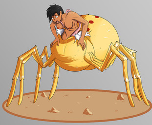 ambiguous_gender arthropod_abdomen black_hair bodily_fluids breasts corruption dark_body dark_skin duo eye_roll feet_first female feral front_view genitals grey_background hair human_to_humanoid human_to_taur leaning leaning_forward long_tongue merging multiple_poses nipples nude open_mouth parasite pose saliva simple_background species_transformation standing tongue tongue_out transformation vore vulva deepspace_(artist) ada_carlia arachnid arthropod human humanoid mammal monster spider