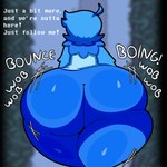 anthro big_butt blue_body blue_feathers blue_hair butt clothed clothing feathered_wings feathers female hair huge_butt hyper hyper_butt looking_away solo text thick_thighs walking walking_away wide_hips wings darasuke nsfwfuan undertale undertale_(series) undertale_yellow martlet_(undertale_yellow) avian bird monster 1:1 2025 absurd_res digital_drawing_(artwork) digital_media_(artwork) english_text hi_res shaded