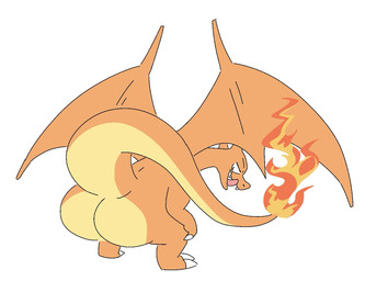 ambiguous_gender anthro big_butt bubble_butt butt fire flaming_tail huge_butt membrane_(anatomy) membranous_wings open_mouth orange_body raised_tail semi-anthro smile solo tail thick_tail tongue tongue_out wings kibblekritterz nintendo pokemon charizard generation_1_pokemon pokemon_(species)