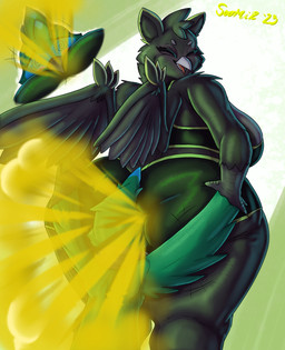 anthro beak bedroom_eyes big_breasts big_butt black_body black_feathers blush bra breasts butt clothed clothing dominant dominant_female duo face_in_ass facesitting fart fart_cloud fart_fetish farting_on_another farting_on_face feathers female green_body green_fart_cloud green_feathers hair half-closed_eyes huge_breasts huge_butt huge_thighs looking_back male male/female narrowed_eyes panties seductive simple_background sitting sitting_on_another size_difference slightly_chubby smile submissive submissive_male thick_thighs tongue topwear unconscious underwear wide_hips wings soomir lucille_(specht) specht_(specht) avian bird owl picid piciform woodpecker 2023 hi_res