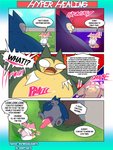 3:4 anthro audino balls big_balls big_breasts big_penis breasts clothed clothing comic dialogue digital_media_(artwork) duo english_text eyes_closed female feral generation_1_pokemon generation_5_pokemon genitals goopyarts hi_res huge_breasts huge_penis hyper hyper_genitalia hyper_penis male nintendo nude overweight penis pokemon pokemon_(species) raina_(goopyarts) simple_background slightly_chubby snorlax speech_bubble text thick_thighs wide_hips