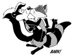 arms_around_partner duo eyes_closed feral french_kissing hand_on_back hand_on_butt holding_another hug kissing male male/male romantic romantic_couple simple_background tongue_bulge white_background wiggling_toes bark!_(artist) looney_tunes warner_brothers meeko_(disney) pepe_le_pew mammal mephitid procyonid raccoon skunk crossover digital_media_(artwork) low_res microsoft_paint_(artwork) monochrome