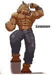 abs anthro armpit_hair biceps body_hair male muscular muscular_anthro muscular_male nipples pecs scar solo vein veiny_muscles asiahao520 bandai_namco digimon digimon_(species) felid leomon lion mammal pantherine absurd_res hi_res