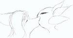 anthro duo eyes_closed female female/female gills hair kissing long_hair making_out snout unknown_artist cavemanon_studios exit_665 goodbye_volcano_high she_likes_you_alotl snoot_game fang_(gvh) farelie_willani amphibian axolotl dinosaur marine mole_salamander prehistoric_species pterodactylus pterosaur reptile salamander scalie 2023 black_and_white hi_res monochrome sketch