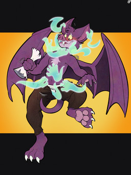 3_toes 4_fingers anthro back_wings belly_rub blush bodily_fluids bottomwear briefs clothed clothing disembodied_hand erection fangs feet fingers fur ghost_hand grope hand_in_pants male motion_lines navel pants partially_clothed pawpads paws purple_body purple_fur scroll simple_background solo sweat sweatdrop tail teeth toes topless touching_belly underwear undressing wings yellowluster bat mammal 2025 3:4 absurd_res digital_media_(artwork) hi_res signature