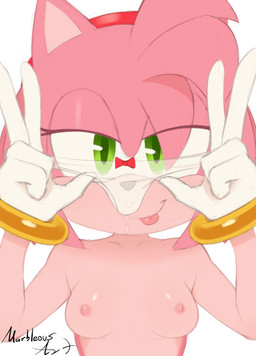 5_fingers accessory anthro aroused aroused_face aroused_smile bedroom_eyes black_nose blep bodily_fluids bracelet breasts clothing confidence confident confident_female countershade_face countershade_fur countershade_neck countershade_torso countershading eyelashes female fingers fur genital_fluids gloves gold_(metal) gold_bracelet gold_jewelry gold_ring green_eyes hair half-closed_eyes handwear head_accessory headband headgear headwear holding_clothing holding_object holding_panties holding_underwear jewelry long_eyelashes looking_at_viewer multicolored_body multicolored_fur narrowed_eyes nipples panties pink_body pink_fur pink_hair pink_nipples presenting presenting_breasts presenting_panties red_bow red_clothing red_headband red_headwear ring ring_(jewelry) seductive short_hair simple_background small_breasts small_ears small_nipples small_nose smile smiling_at_viewer smirk smirking_at_viewer solo tan_arms tan_body tan_breasts tan_chest tan_countershading tan_fur tan_skin tongue tongue_out translucent translucent_clothing translucent_panties translucent_underwear two_tone_body two_tone_fur underwear upper_body vaginal_fluids wet wet_clothing wet_panties wet_underwear white_background white_clothing white_gloves white_handwear white_panties white_underwear conditional_dnp marbleous panties_trend sega sonic_the_hedgehog_(series) amy_rose eulipotyphlan hedgehog mammal hi_res