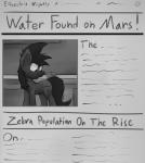 humor male mars newspaper pun solo text water marsminer hasbro my_little_pony mars_miner earth_pony equid equine horse mammal pony 2015 digital_media_(artwork) english_text hi_res monochrome