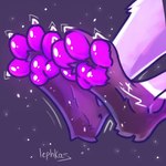 feet female foot_focus foot_rub fur male pawpads paws pink_pawpads purple_body purple_fur solo lephkas 1:1 hi_res