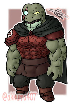 abs anthro armor biceps blind_eye clothed clothing eye_scar facial_scar green_body male muscular muscular_anthro muscular_male pecs scar solo yellow_eyes akkuma407 amphibia_(series) disney captain_grime amphibian frog