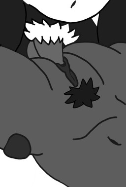 alternative_fashion anthro belly black_body black_fur close-up female fur genitals goth grey_body grey_fur male male/female penetration penile penile_penetration penis penis_in_vagina pubes simple_background spread_legs spreading vaginal vaginal_penetration vulva white_body white_fur frutigooner alex_(frutigooner) mei_(frutigooner) bear giant_panda lagomorph mammal 2026 digital_media_(artwork) monochrome gynomorph_(lore) nonbinary_(lore) trans_(lore) trans_woman_(lore)