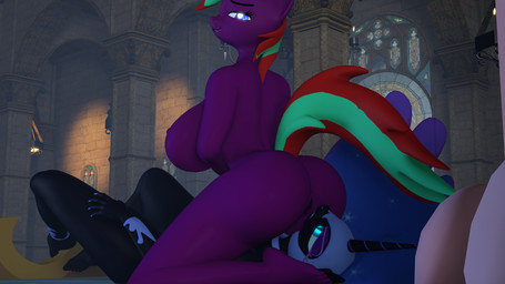anthro anthrofied breasts duo facesitting female female/female horn sitting_on_another wings unknown_artist friendship_is_magic hasbro my_little_pony mythology nightmare_moon_(mlp) equid equine mammal mythological_creature mythological_equine winged_unicorn 16:9 3d_(artwork) 4k absurd_res digital_media_(artwork) hi_res widescreen