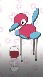 ^v^ container cup drinking drinking_bird drinking_glass feral furniture glass glass_container glass_cup solo stool wine_glass badebyrd nintendo pokemon generation_1_pokemon generation_2_pokemon generation_4_pokemon pokemon_(species) porygon porygon-z porygon2 animated short_playtime sound webm