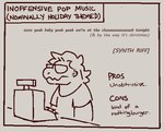 ambiguous_gender anthro cash_register cashier checkout christmas_music clothed clothing countertop eyewear glasses hair holidays inside music retail retail_worker scales simple_background solo store text jaypgartifacts christmas dinosaur prehistoric_species reptile scalie theropod tyrannosaurid tyrannosauroid tyrannosaurus tyrannosaurus_rex english_text monochrome