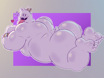 anthro anthrofied big_butt blush blush_lines butt crown digit_ring feet headgear jewelry looking_at_viewer male nude_male overweight overweight_male ring solo toe_ring toes tongue tongue_out white_body darkpolari luigi's_mansion mario_bros nintendo king_boo boo_(mario) humanoid 4:3 hi_res