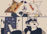 anthro blush bodily_fluids calling claws clothed clothing duo electronics finger_claws french_kissing fur grey_body grey_fur hand_holding heart_symbol holding_object holding_phone humor kissing licking_tongue male male/male orange_body orange_fur parody phone saliva tongue tongue_out tongue_wrap white_body white_fur pinumontbalou epic_games fortnite fennix_(fortnite) volpez_(fortnite) wendell_(fortnite) arctic_fox canid canine canis fox mammal red_fox true_fox wolf absurd_res comic hi_res meme brother_(lore) brothers_(lore) incest_(lore) sibling_(lore)