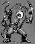 1_eye 3_toes bodily_fluids claws creepy dripping feet female genital_fluids genitals horn nightmare_fuel pussy solo tentacles thorns toes vaginal_fluids what what_has_science_done where_is_your_god_now why coop_(artist) kaiju monster pussy_creature tentacle_creature absurd_res hi_res monochrome