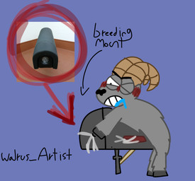 anthro bovid_horn breeding_mount breeding_mount_use caprine_horn fur grey_body grey_fur horn male male/male ram_horn solo walrus_artist walrus_second rammyariesgoated bighorn_sheep bovid caprine mammal sheep hi_res