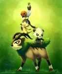 ambiguous_gender feral group simple_background arkeis-pokemon nintendo pokemon fletchling generation_6_pokemon gogoat helioptile pancham pokemon_(species) digital_media_(artwork)