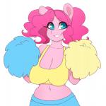 anthro bouncing_breasts breasts cheerleader clothing female hair looking_at_viewer navel pom_poms simple_background solo white_background tolsticot friendship_is_magic hasbro my_little_pony pinkie_pie_(mlp) equid equine mammal 1:1 2019 2d_animation animated frame_by_frame hi_res short_playtime