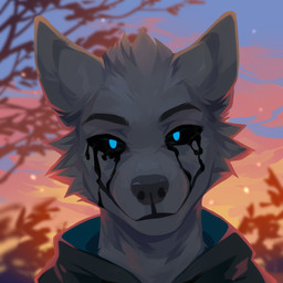 anthro black_clothing black_tears black_topwear bodily_fluids cheek_tuft clothed clothing colored_tears detailed_background facial_tuft front_view fur grey_body grey_ears grey_fur head_tuft looking_at_viewer male outside plant sky solo tears toony topwear tree tuft unsigned unusual_bodily_fluids unusual_tears corzh77 canid mammal 1:1 absurd_res bust_portrait detailed hi_res icon portrait