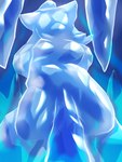 ahegao anthro belly big_breasts blue_belly blue_body blue_countershading blue_fur blue_hair blush bodily_fluids breasts clitoral_hood clitoris countershading drooling female frozen frozen_solid fur genital_fluids genitals green_eyes hair heterochromia icicle improvised_dildo improvised_sex_toy in_heat long_hair looking_pleasured masturbation navel open_mouth penetration pussy saliva sex_toy solo sweat sweatdrop thick_thighs urethra vaginal vaginal_fluids vaginal_masturbation vaginal_penetration yellow_eyes kumakuma felid feline felis mammal 3:4 absurd_res blue_and_white hi_res monochrome