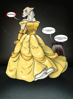 angry anthro bdsm bondage bound bound_and_gagged captured cloth clothing darkroom dialogue door dress female gag gagged kidnapping otm otm_gag princess princess_dress rope royalty solo speech_bubble lovemummification diana_(raphael) cervine deer elk mammal hi_res