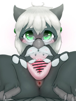 ahoge anthro anus beak biped black_body black_feathers blush censor_bar censored_genitalia censored_vulva clitoral_hood clitoris feather_hands feathers female flat_chested front_view genitals green_eyes hair inner_labia loli nipples nude nude_anthro nude_female plantigrade short short_anthro short_female simple_background slim slim_anthro slim_female spread_anus spread_legs spread_vulva spreading urethra vulva white_background white_body white_feathers white_hair young young_female k-dra61 fukiyo_(pokeandpenetrate) avian bird owl 2024 3:4 censored digital_drawing_(artwork) digital_media_(artwork) hi_res