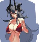 big_breasts breasts cleavage clothed clothing eyewear female glasses horn nipple_outline not_furry solo eu03 horned_humanoid humanoid hi_res