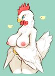 2020 anthro avian beak big_breasts bird blue_eyes breasts chicken feathers female galliform gallus_(genus) hi_res nipples non-mammal_breasts non-mammal_nipples phasianid solo tail tail_feathers thick_thighs wings wolfwithwing
