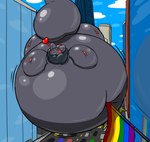 air_inflation belly belly_expansion belly_inflation belly_squish big_belly black_nose blush building car cloud expansion feet flag flag_(object) glass grey_body heart_symbol huge_belly hyper hyper_belly immobile implied_popping inflatable inflation inflation_fetish latex lgbt_pride looking_pleasured motion_lines one_eye_closed open_mouth overinflated pride_color_flag pride_colors puncture rainbow_pride_colors red_feet reflection round_body six-stripe_rainbow_pride_colors sky spherical_inflation squish vehicle finalcord nintendo pokemon animate_inanimate generation_5_pokemon living_inflatable pokemon_(species) zorua 2020 absurd_res cel_shading hi_res shaded