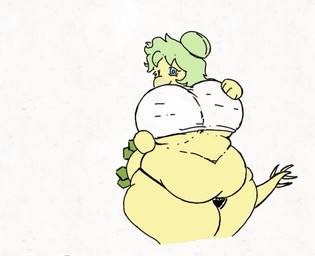 anthro areola belly belly_overhang big_areola big_breasts biped blue_eyes breast_jiggle breasts clothed clothing clothing_lift dialogue female green_areola green_body green_hair green_nipples hair hair_bun half-closed_eyes heart_symbol huge_breasts jiggling long_hair motion_lines narrowed_eyes navel nipples non-mammal_breasts non-mammal_navel overweight overweight_anthro overweight_female presenting presenting_breasts pubes seductive shirt shirt_lift smile solo sound_effects standing tail talking_to_viewer text thick_thighs topwear underwear white_clothing white_shirt white_topwear wide_hips caldinie1 goodbye_volcano_high ko_op_(game_developer) stella_(gvh_beta) dinosaur ornithischian prehistoric_species reptile scalie stegosaurian stegosaurus thyreophoran 2d_animation animated colored english_text frame_by_frame portrait short_playtime sound three-quarter_portrait
