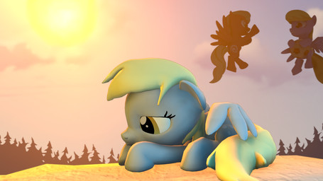 blonde_hair cloud feathered_wings feathers female feral flying fur grey_body grey_feathers grey_fur group hair outside sad sky solo_focus sun wings yellow_eyes mynokiarules friendship_is_magic hasbro my_little_pony mythology derpy_hooves_(mlp) equid equine mammal mythological_creature mythological_equine pegasus 16:9 2014 3d_(artwork) 4k absurd_res digital_media_(artwork) hi_res source_filmmaker_(artwork) widescreen