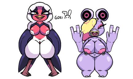 Rating: e
ID: 5655256
Date: 2025-06-20 09:23:20 -0400
Status: pending
Score: 2
anthro beak duo eyes_closed eyeshadow female freckles gdei generation_3_pokemon genitals hair hair_over_eye loudred makeup multicolored_body multicolored_hair nintendo nipple_piercing nipples open_mouth piercing pokemon pokemon_(species) purple_body slightly_chubby swellow tongue tongue_piercing white_hair wings post #5655256
